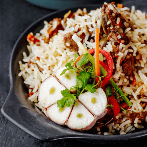 Mediterranean Grilled Vegetable Rice Bowl